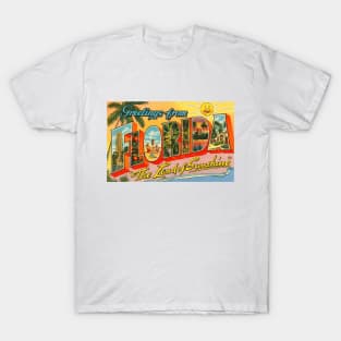 Greetings from Florida - Vintage Large Letter Postcard T-Shirt